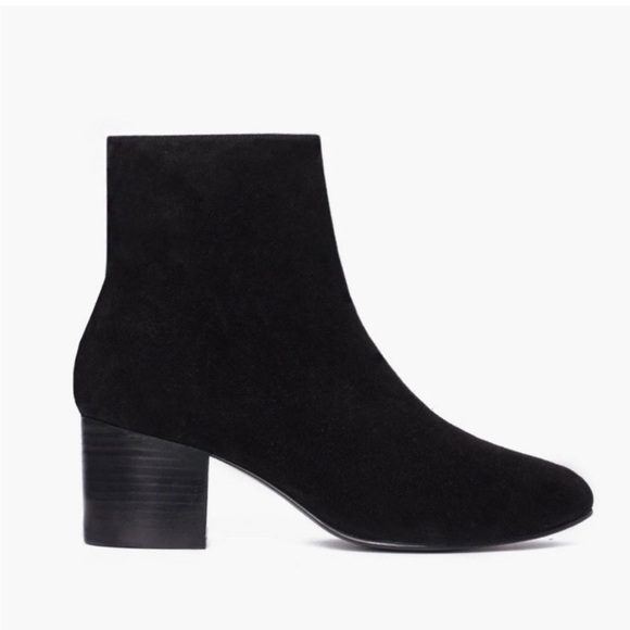 Thursday Everyday Paloma Suede Block Stacked Heel Boots Black size 10 - Picture 2 of 12